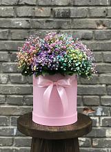 Цветочная композиция из Гипсофила и Розы в шляпной коробке #REPLACE_PRED# Виноградово