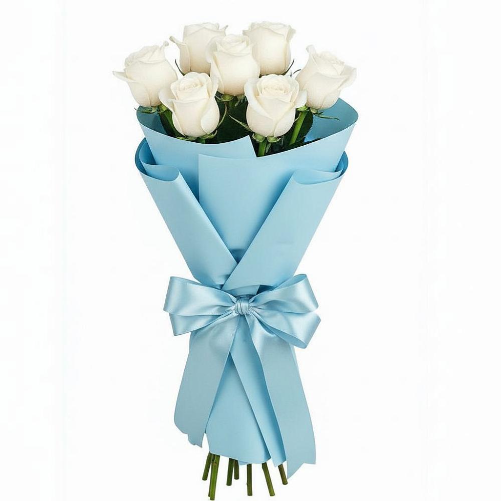 Букет 7 белых роз Проуд в Виноградово