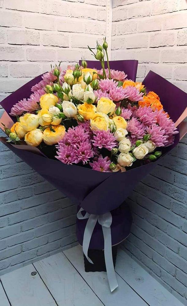 Букет цветов из: Хризантемы и Розы в Виноградово