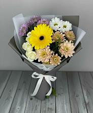Букет цветов из:  Розы, Герберы и Хризантемы в Виноградово