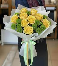 Букет цветов из:  Хризантемы и Розы в Виноградово