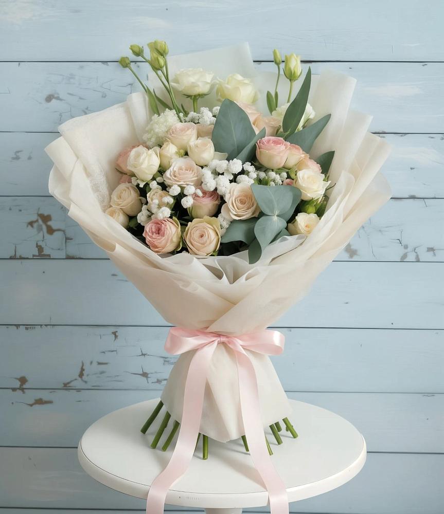 Букет цветов из: Розы и Лизиантусы в Виноградово