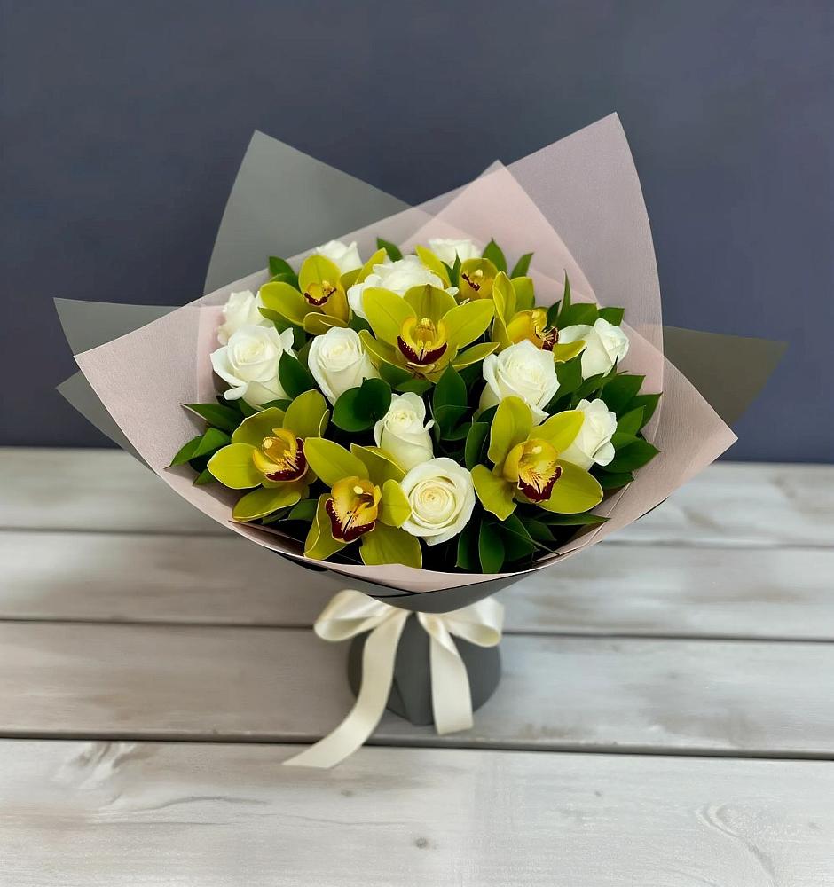 Букет цветов из: Орхидеи и Розы в Виноградово