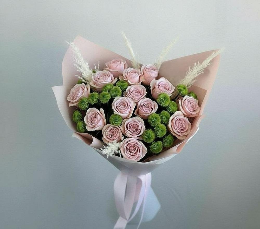 Букет цветов из: Розы и Хризантемы в Виноградово